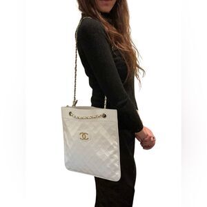 Chanel White Quilted Women's Bag